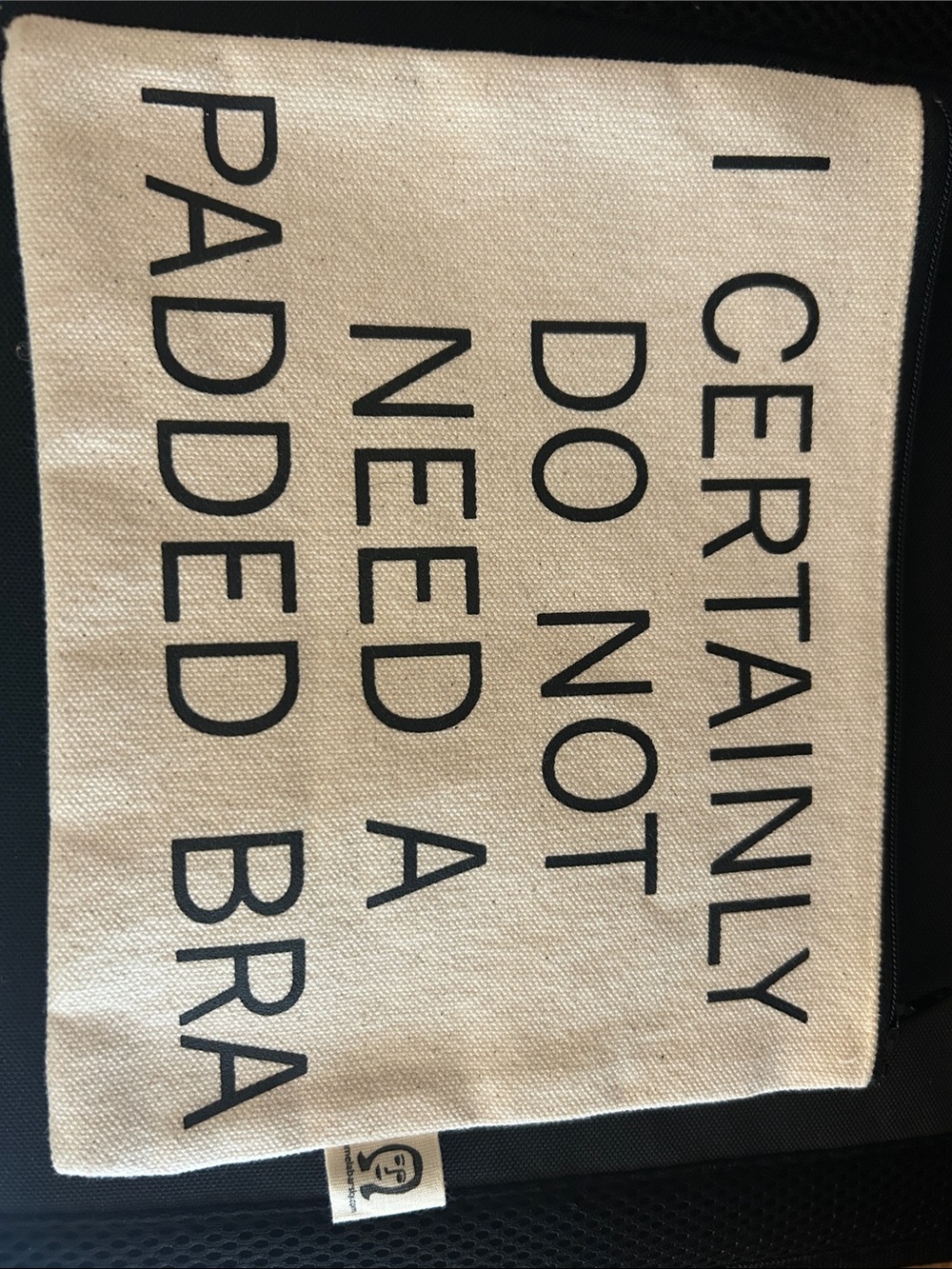 Canvas Quote Pouch - Black & Cream